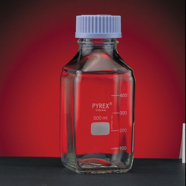 Bottiglie in vetro pyrex con tappo ISO rettangolari-0
